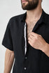Image 7 of linen shirt features one front pocket and short sleeves Pijus from Baltic Linen