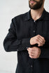 Image 4 of linen long sleeved shirt with front buttons and wrist cuffs Polas from Baltic Linen