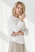 Image 8 of Casual linen blouse with long sleeves natural and elegant fit Karen from Baltic Linen