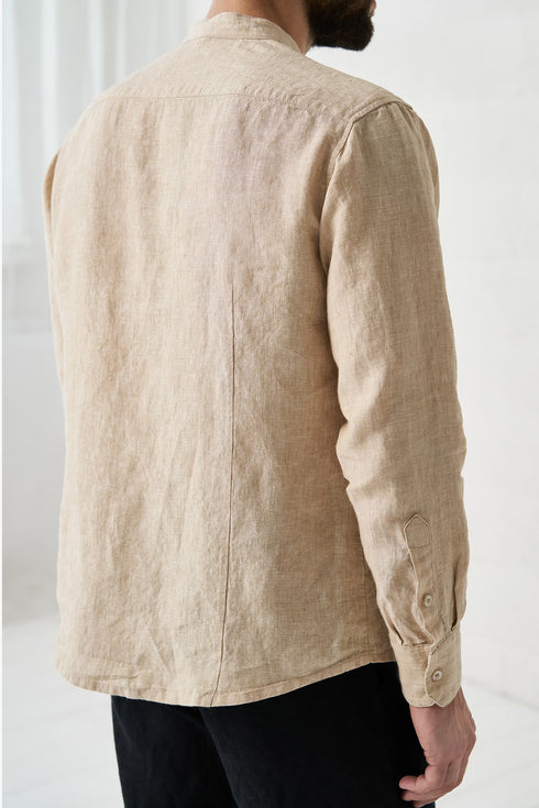 Image 6 of Linen casual shirt comes with long sleeves and a chest pocket Tomas from Baltic Linen