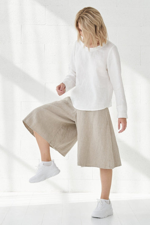 Image 5 of Linen skirt-shorts with side pockets oversized relaxed fit Parker from Baltic Linen
