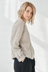 Image 14 of Womens linen blouse with a rounded neckline and long sleeves Karen from Baltic Linen