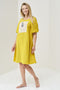 Image 2 of Printed linen dress with half length sleeves & bubble sleeves Madre from Baltic Linen