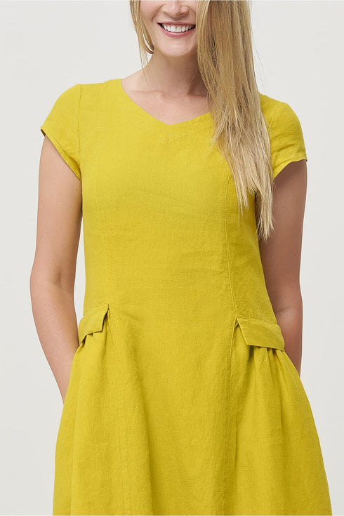 Image 11 of Natural summer linen dress features loose design & short sleeves Jura from Baltic Linen