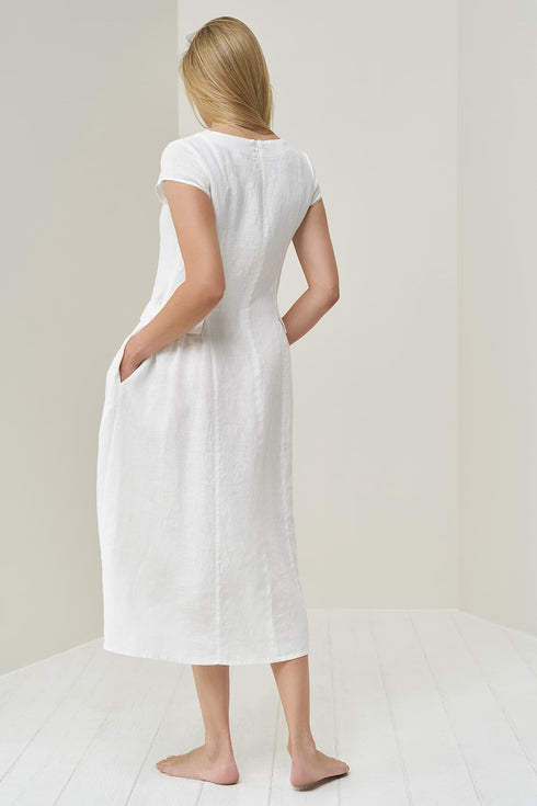 Image 11 of summer linen dress is made with two side pockets Jura from Baltic Linen
