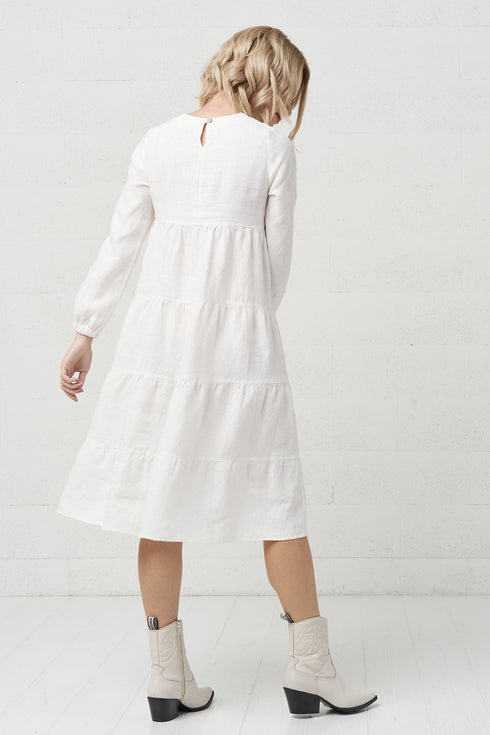 Image 5 of Summer linen dress comes with long sleeves and flowy design Marisa from Baltic Linen