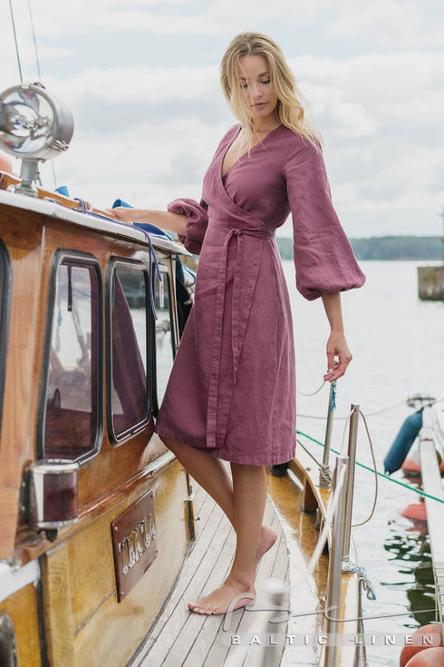 Wrap linen dress Mika