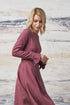 Image 10 of Evening linen dress with ripple sleeves and long fit Ina from Baltic Linen