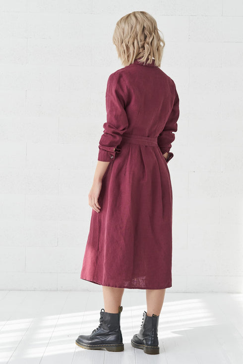 Image 10 of Linen autumn dress in most gorgeous colors & comfortable style Mona from Baltic Linen