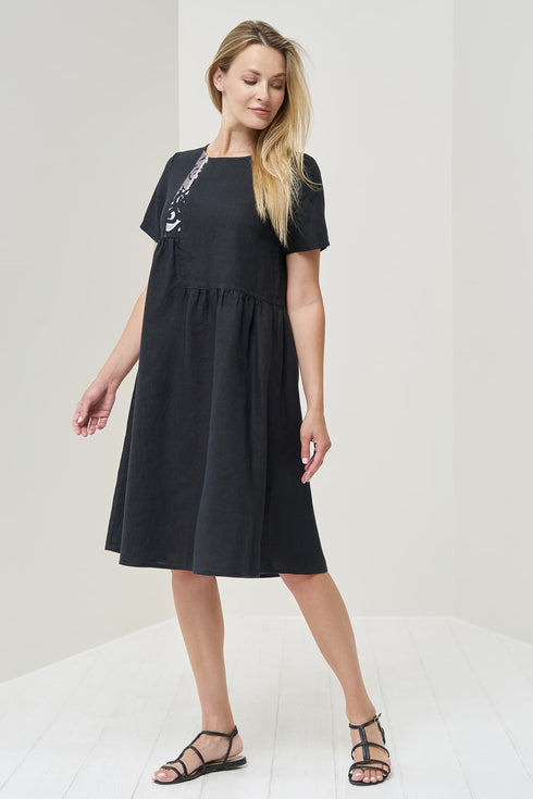 Image 10 of Summer linen dress with printed detail on the front Marlene from Baltic Linen
