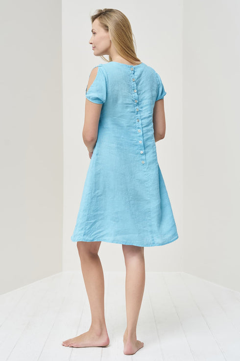 Image 5 of Organic linen dress with a button closure on the back Matt from Baltic Linen