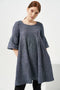 Image 1 of Summer linen dress has deep side pockets and short sleeves Silva from Baltic Linen