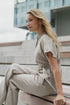 Image 6 of Loose linen jumpsuit with a self-tie belt and loose-fitting Pia from Baltic Linen