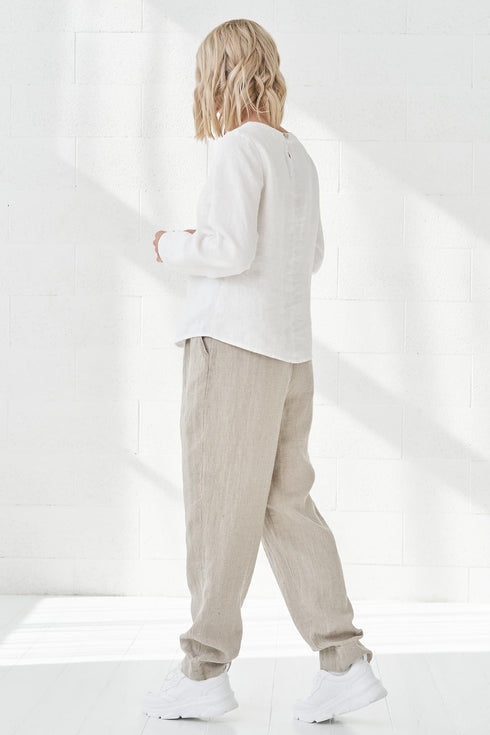 Image 10 of Linen pants loose-fitting linen wide-leg pants style Pamela from Baltic Linen