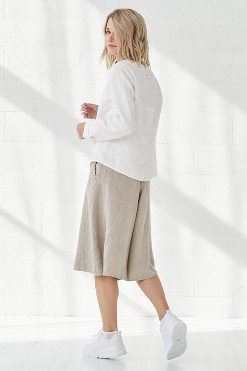Image 6 of Linen skirt-shorts with side pockets oversized relaxed fit Parker from Baltic Linen