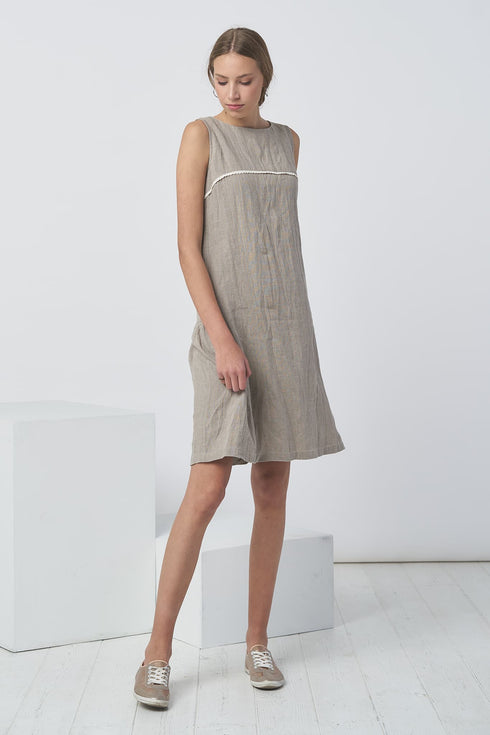 Image 7 of Linen sleeveless dress with deep side pockets - summer dress Jane from Baltic Linen