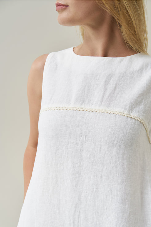 Image 4 of Linen sleeveless dress with deep side pockets - summer dress Jane from Baltic Linen