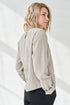 Image 3 of Womens linen top features long sleeves and a rounded neckline Karen from Baltic Linen