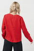 Image 18 of Womens linen top features long sleeves and a rounded neckline Karen from Baltic Linen