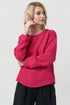 Image 24 of Womens linen top features long sleeves and a rounded neckline Karen from Baltic Linen