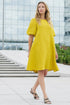 Image 4 of Summer linen dress features half length bubble sleeves Madre from Baltic Linen