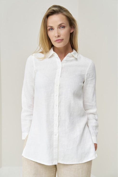 Image 1 of Soft linen shirt comes with side slits and adjustable sleeves Kelly from Baltic Linen