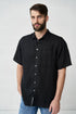 Image 1 of linen shirt features one front pocket and short sleeves Pijus from Baltic Linen