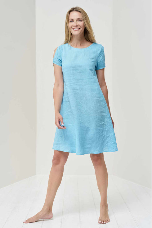Image 1 of Organic linen dress with a button closure on the back Matt from Baltic Linen