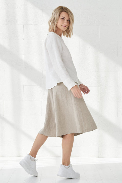 Image 7 of Linen skirt-shorts with side pockets oversized relaxed fit Parker from Baltic Linen