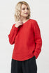 Image 31 of Long sleeves linen blouse has a rounded, banded neckline Karen from Baltic Linen