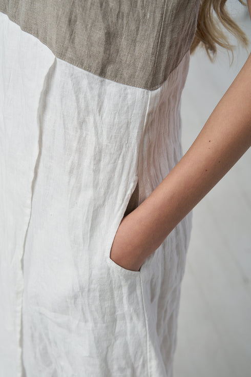Image 7 of Minimalist linen dress with side pockets and short sleeves Jore from Baltic Linen
