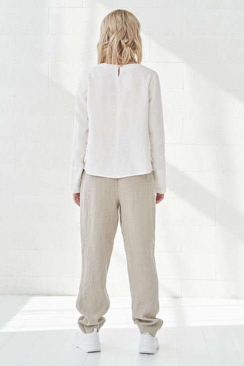 Image 5 of Loose-fitting Linen pants with pockets on the sides Pamela from Baltic Linen