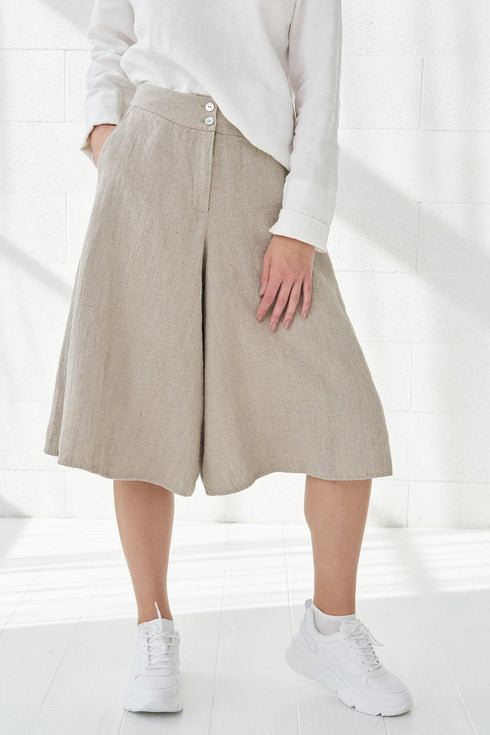 Image 8 of Linen skirt-shorts with side pockets oversized relaxed fit Parker from Baltic Linen