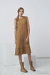 Image 4 of Modern linen summer dress designed to become an essential in every woman's wardrobe. Organic linen dress suitable for many occasions. Washed and soft summer linen dress Juze in Light Sand from Baltic Linen