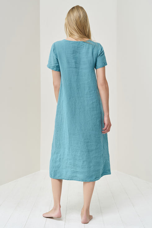 Linen summer dress Moss