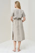 Image 7 of Organic linen dress features short sleeves and linen belt Milo from Baltic Linen