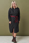 Image 1 of Linen shirt dress with one belt, long sleeves and pockets Nika from Baltic Linen