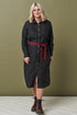 Image 1 of Linen shirt dress with one belt, long sleeves and pockets Nika from Baltic Linen