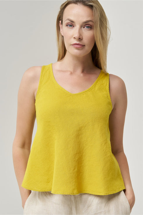 Image 6 of Sleeveless linen top perfect for summer with cropped length Kim from Baltic Linen