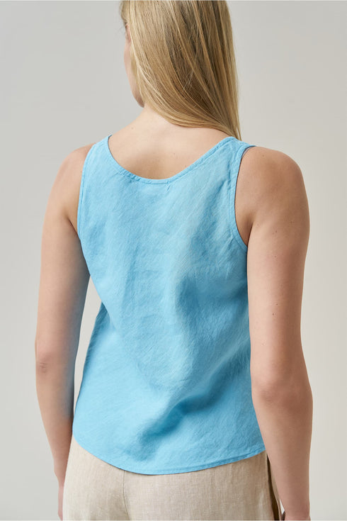 Image 3 of Sleeveless linen top perfect for summer with cropped length Kim from Baltic Linen