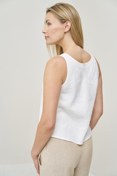 Image 14 of Women linen blouse without sleeves and elegant design Kim from Baltic Linen