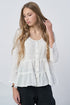 Image 2 of Casual linen blouse features a ruffled bottom and long sleeves Vaiva from Baltic Linen