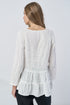 Image 6 of Casual linen blouse features a ruffled bottom and long sleeves Vaiva from Baltic Linen