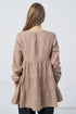 Image 6 of Long sleeves linen top with ruffled bottom & branded neckline Vilte from Baltic Linen