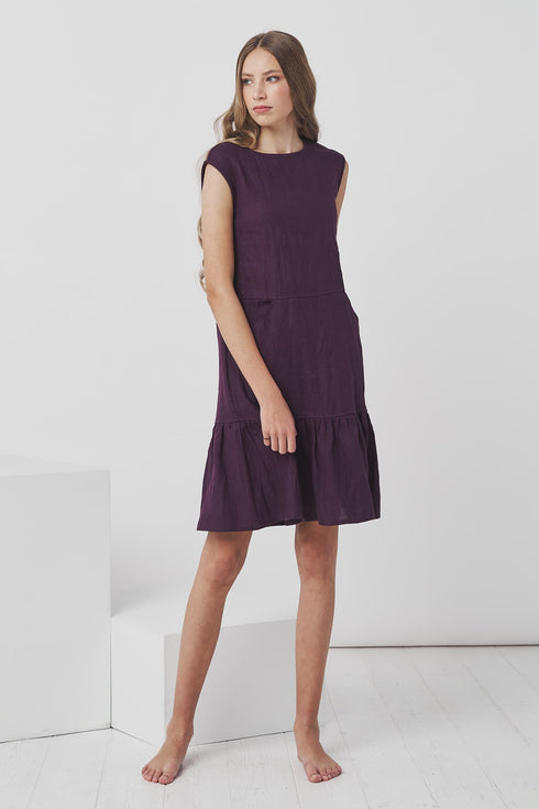 Image 5 of Flax dress with side pockets and one button in the back Jole from Baltic Linen