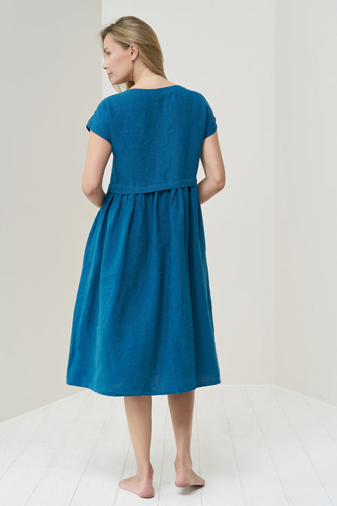Image 6 of Pure linen dress features short sleeves and side pockets Molly from Baltic Linen