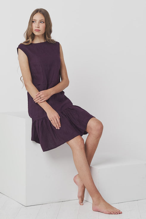 Image 4 of Flax dress with side pockets and one button in the back Jole from Baltic Linen