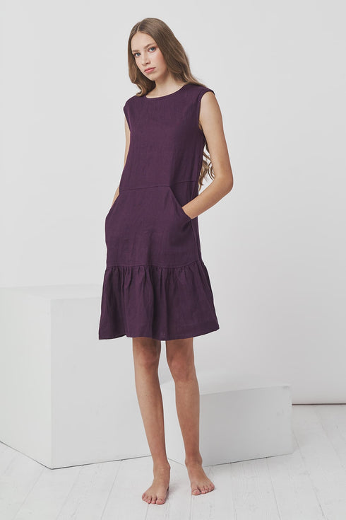 Image 2 of Flax dress with side pockets and one button in the back Jole from Baltic Linen