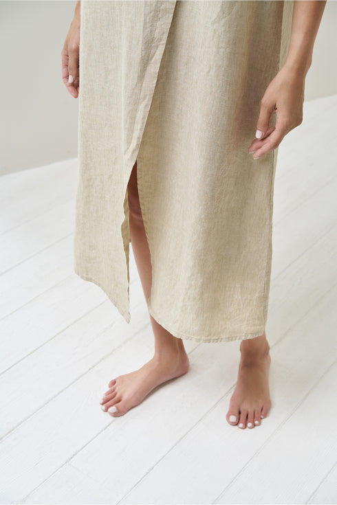 Linen summer dress Moss