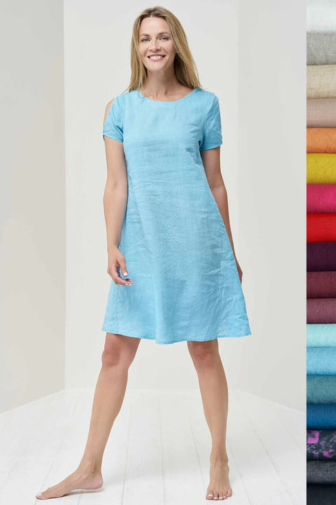 Image 8 of Organic linen dress with a button closure on the back Matt from Baltic Linen